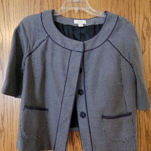 LOFT Black and White Checkered Blazer